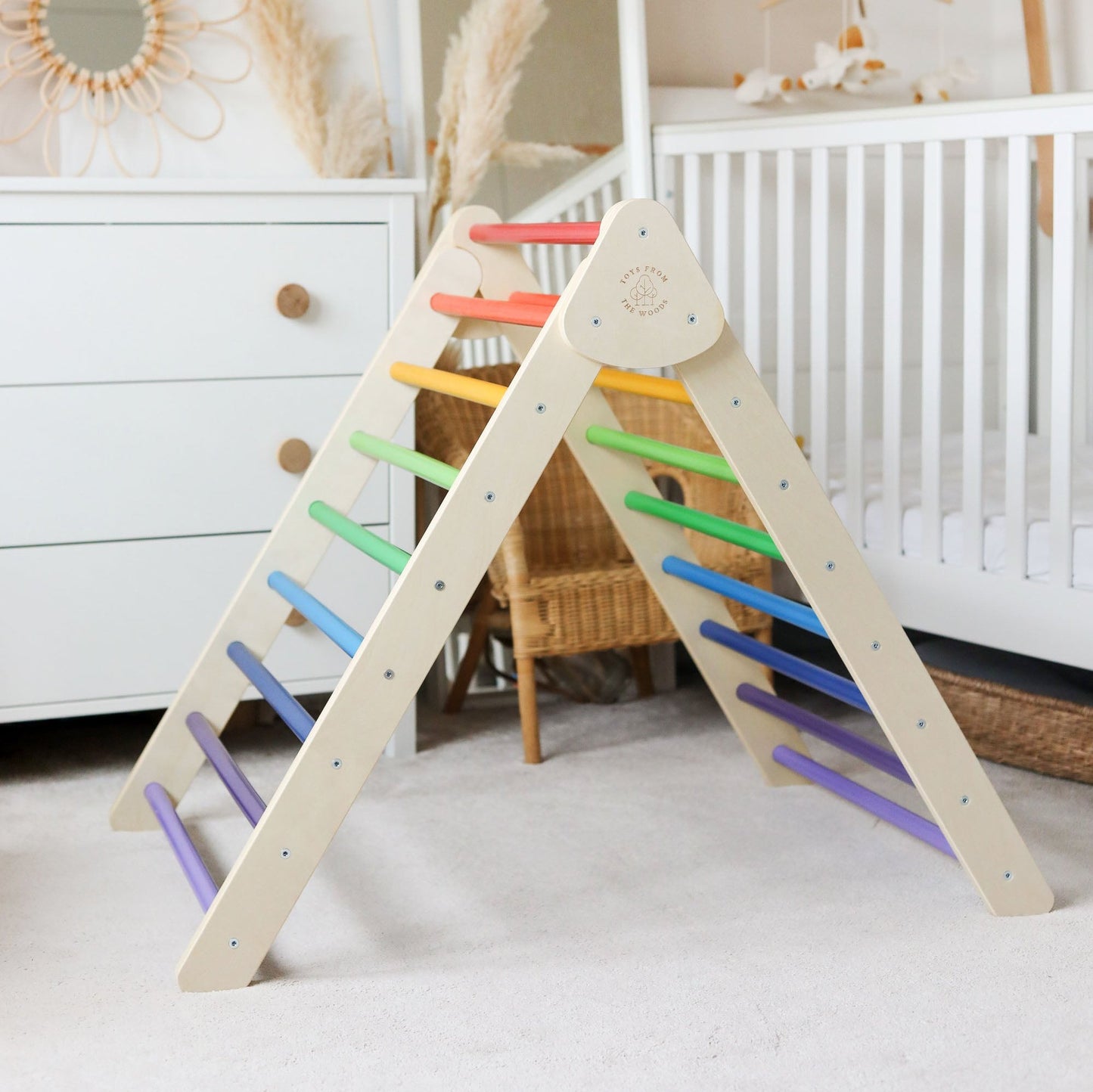 Indoor Foldable Climbing Triangle and Slide, Montessori Toddler Climbing Gym