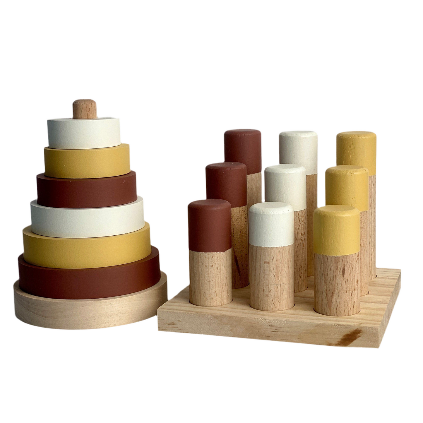 Forest Wooden Stacking Pyramid & Peg Board Sorter