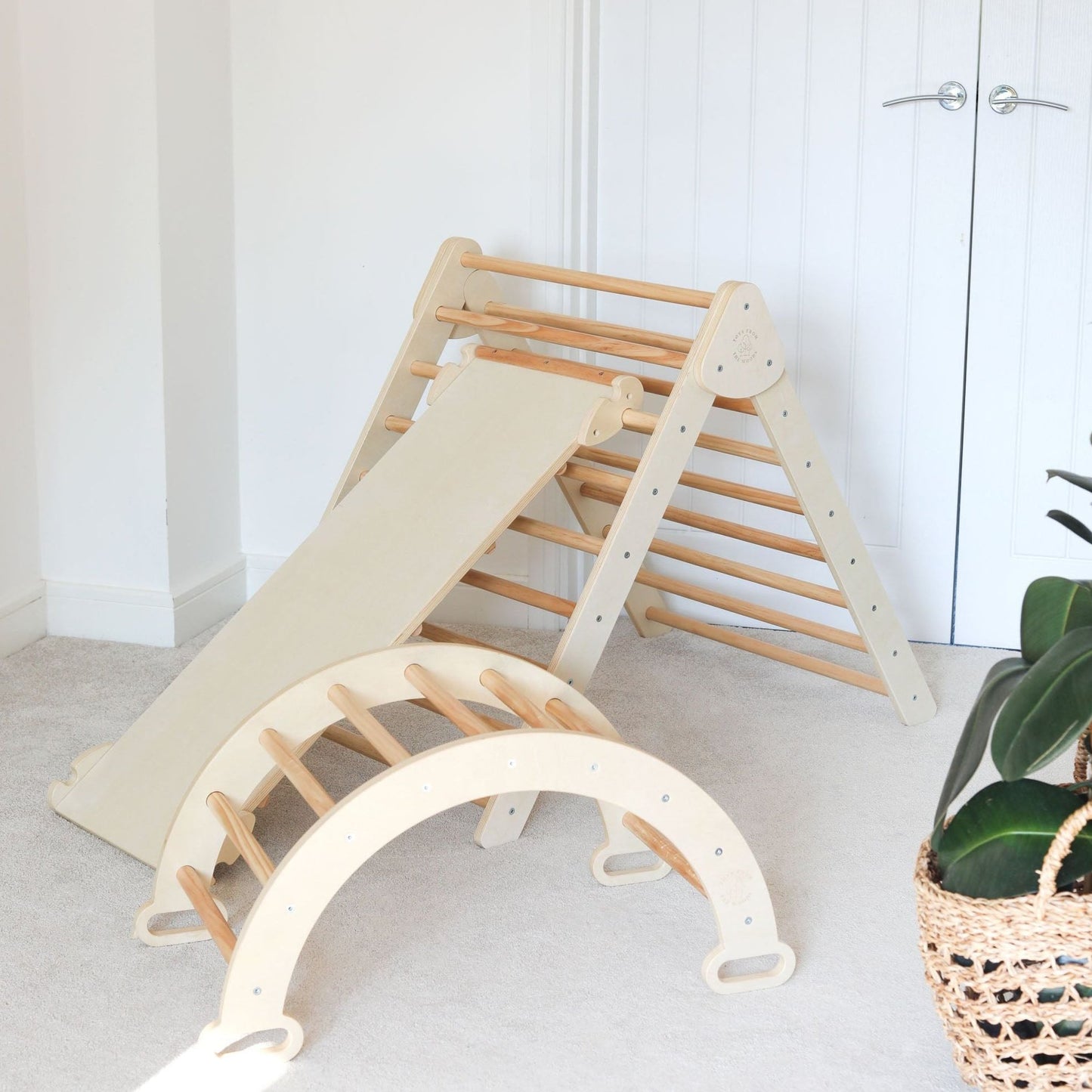 Indoor Foldable Climbing Triangle and Slide, Montessori Toddler Climbing Gym