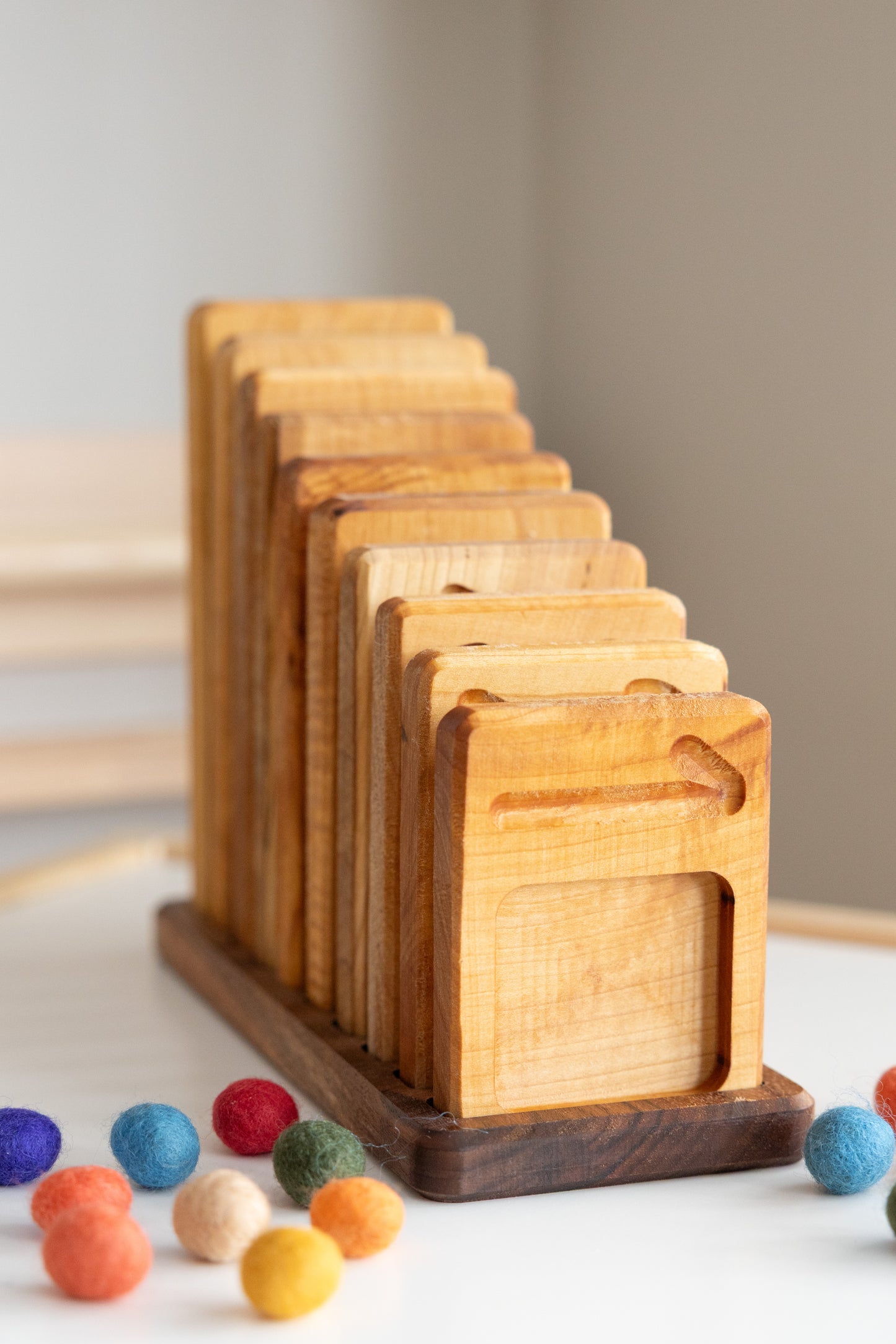 Number Wooden Counting Boards, Maths Number Trays - Equal Size