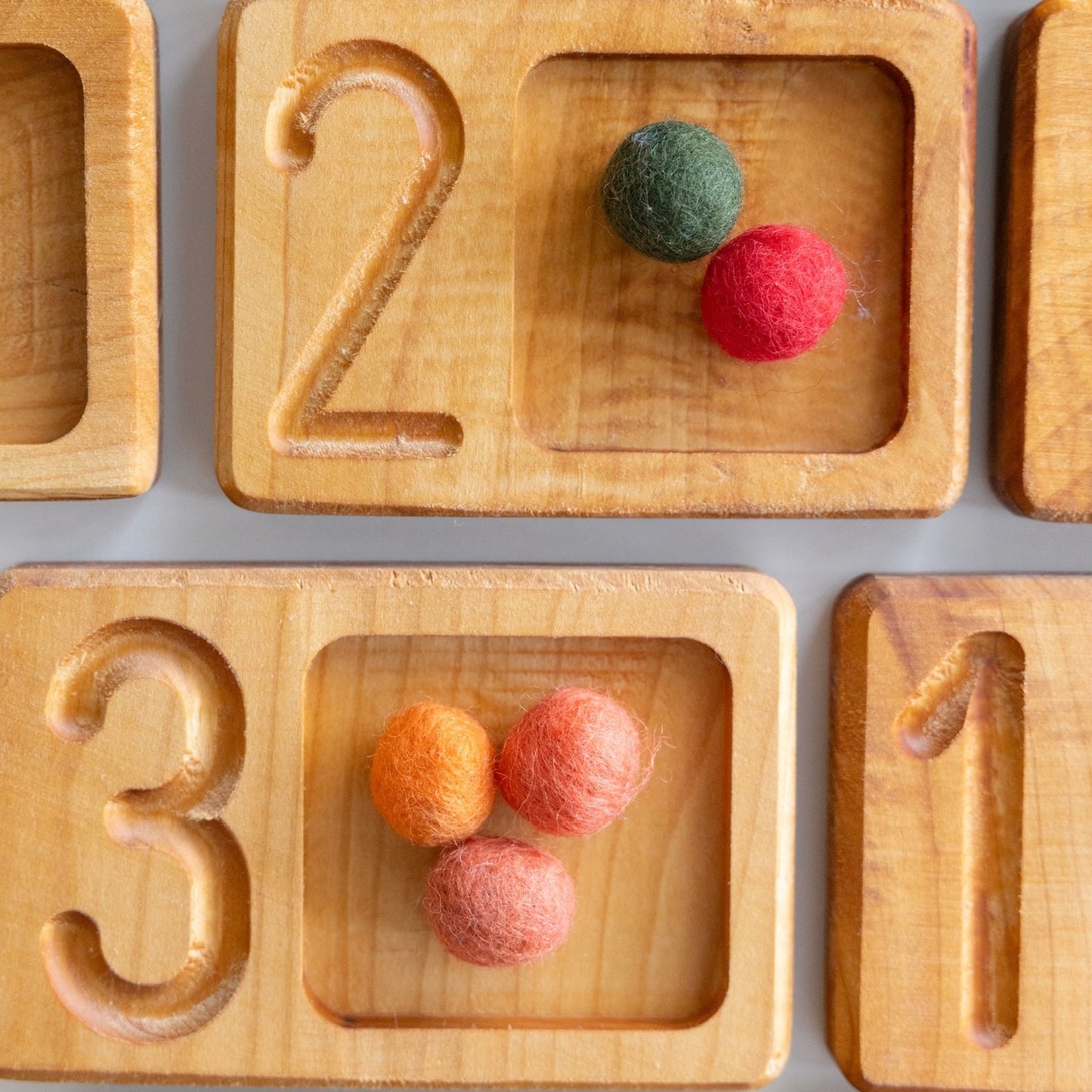 Number Wooden Counting Boards, Maths Number Trays - Equal Size