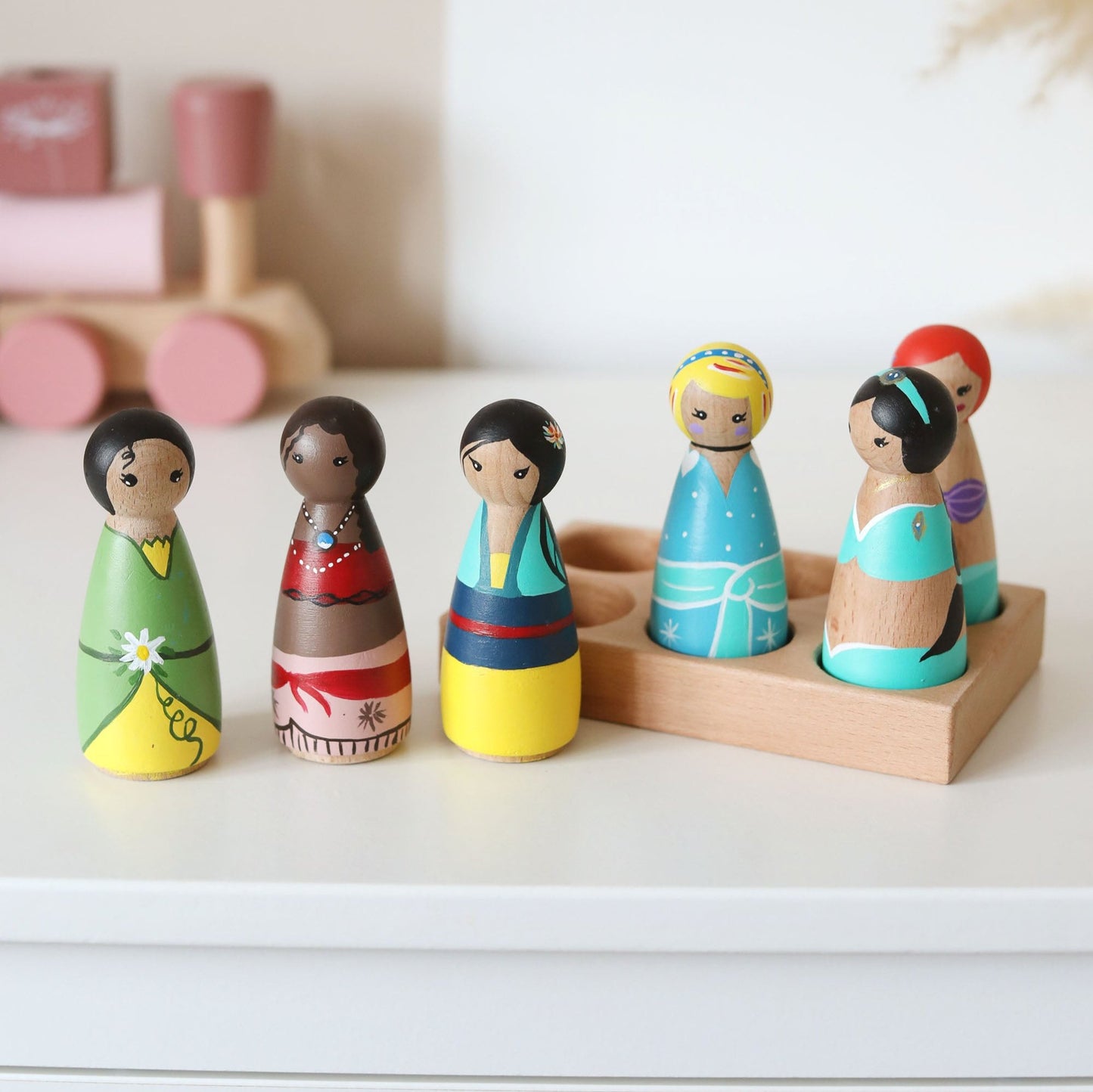 Princess Theme Peg Dolls Set of 6