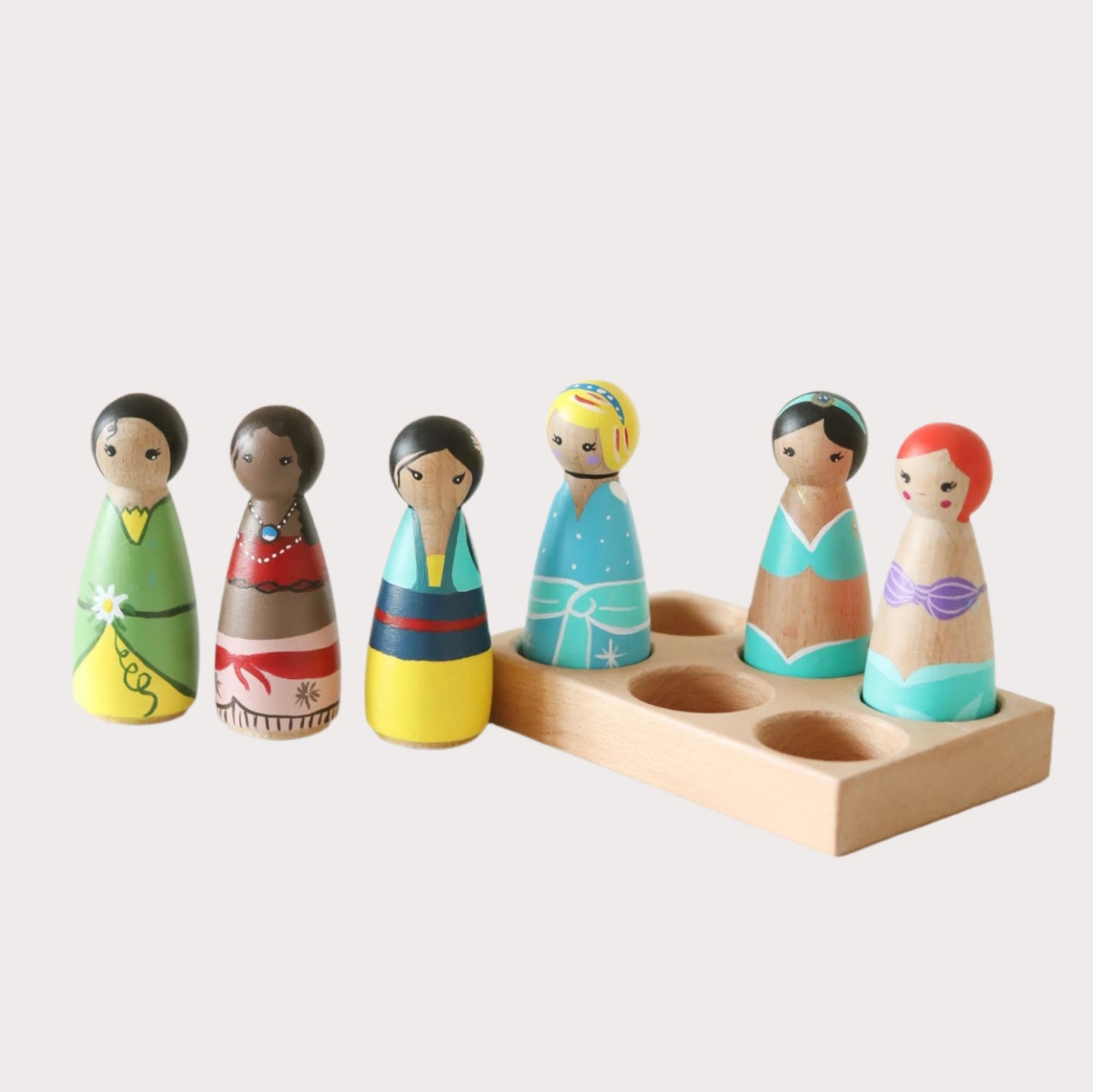 Princess Theme Peg Dolls Set of 6