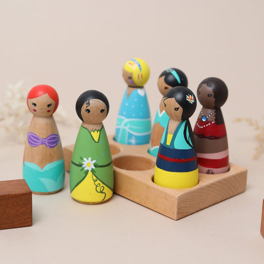Princess Theme Peg Dolls Set of 6