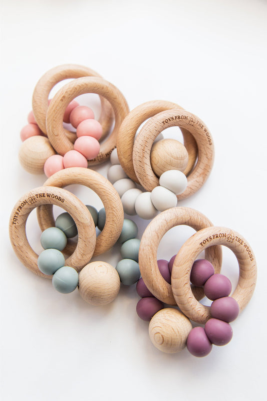 Wooden Baby Rattle Teether