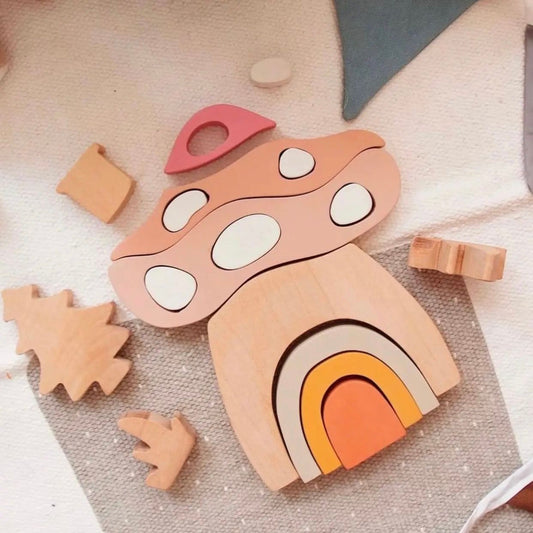 Mushroom House Stacker Puzzle