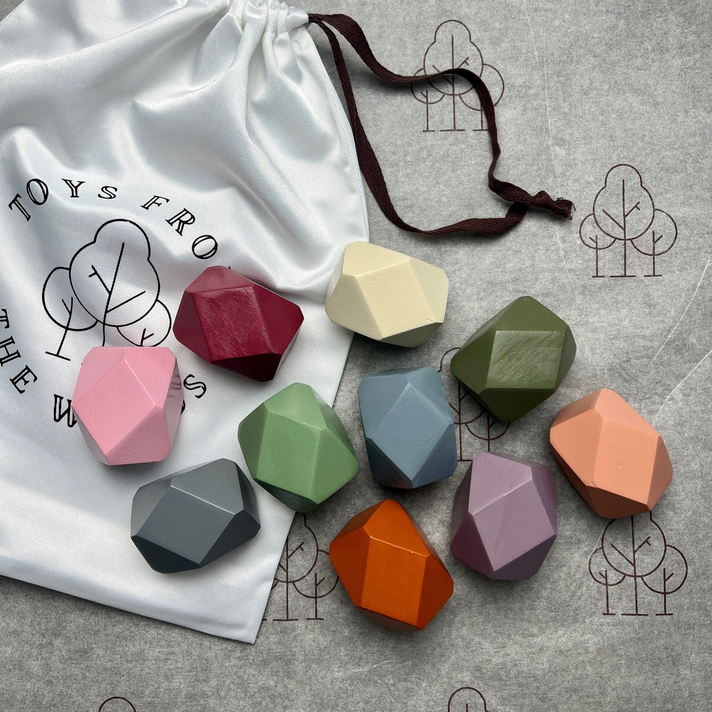 Pink Wooden Stacking Stones