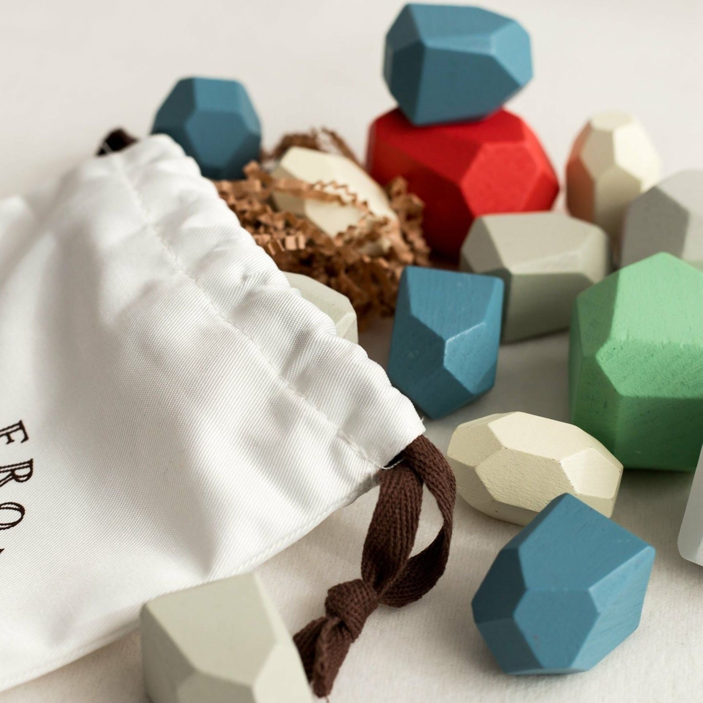 Jewel Coloured Wooden Stacking Stones