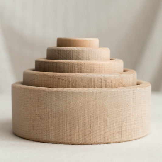 Baby Stacking Bowls, Wooden Stacking / Nesting Cups,