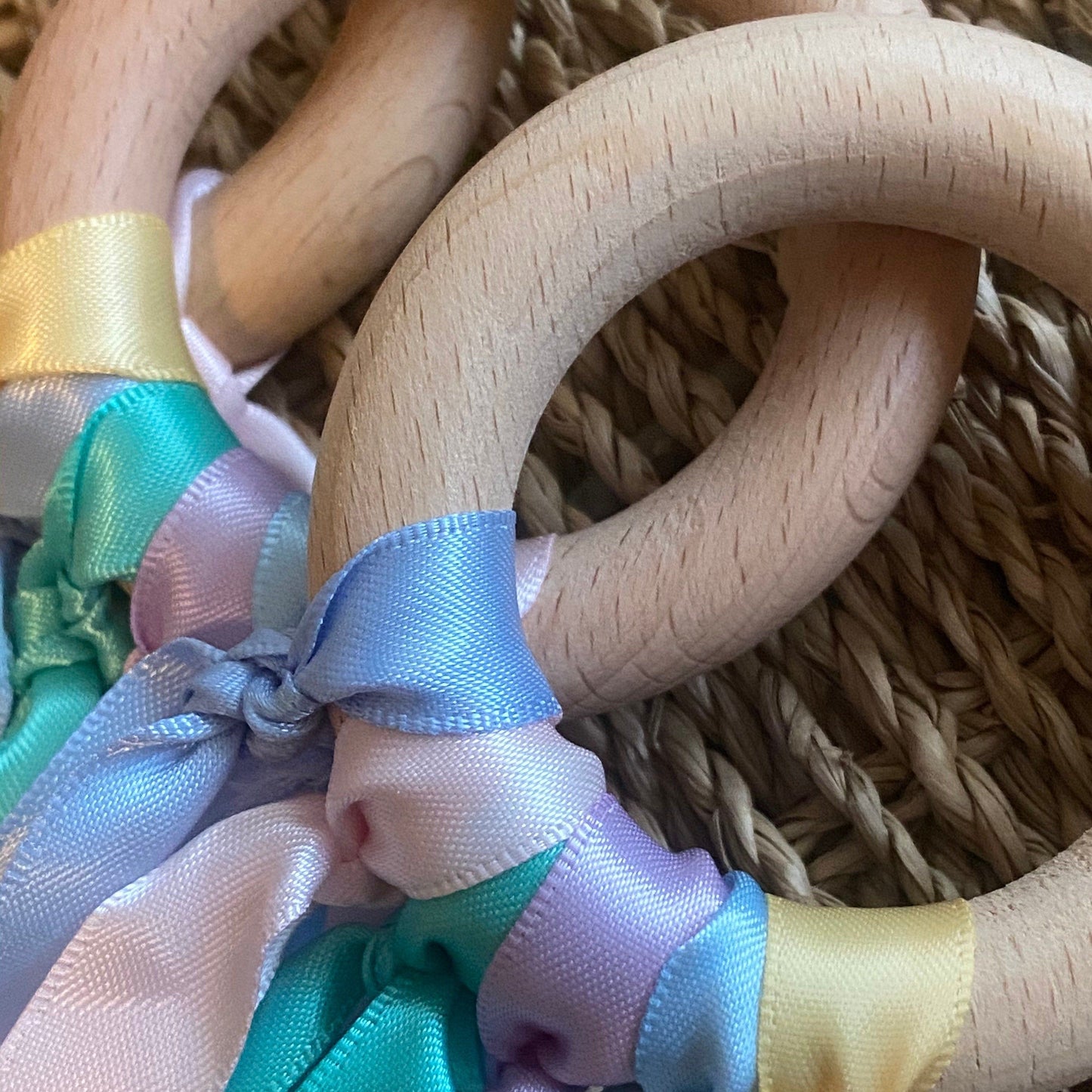 Pastel Rainbow Sensory Ribbon Ring, Hand Kite