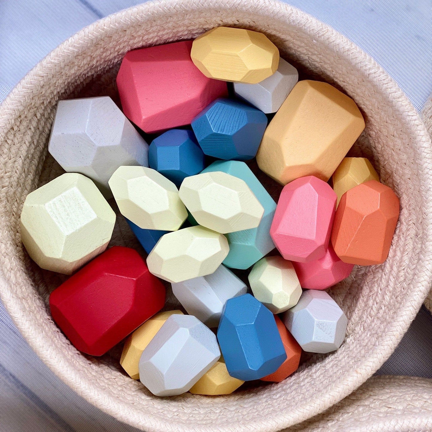 Set of 3 Cotton Rope Baskets, Toy Storage / Montessori Shelf Baskets