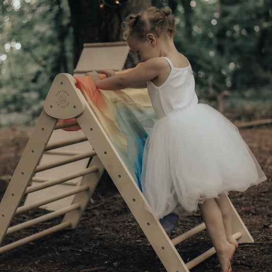 Indoor Foldable Climbing Triangle and Slide, Montessori Toddler Climbing Gym