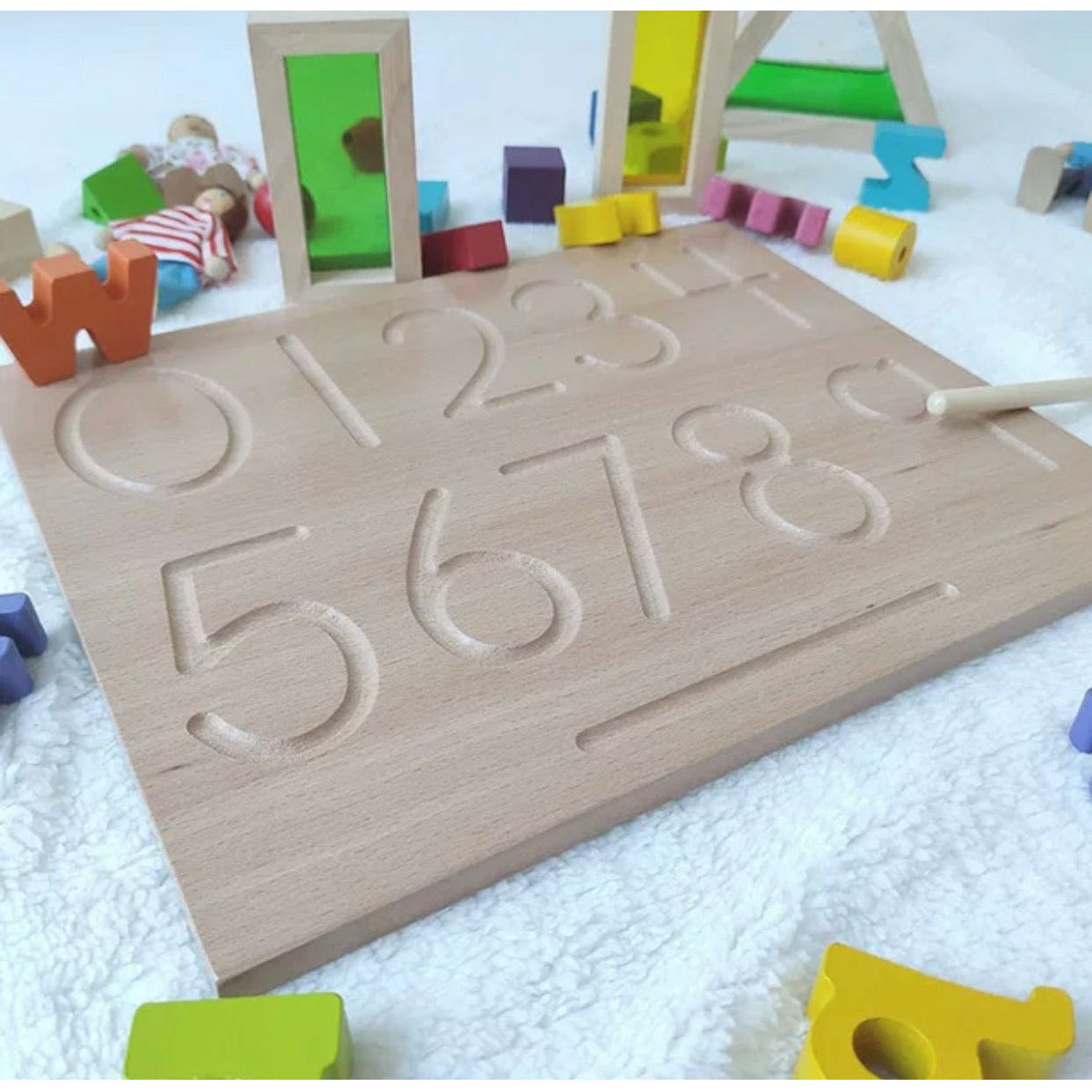 Wooden Number Tracing Board
