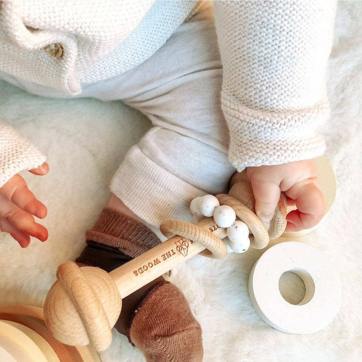 Wooden Chunky Baby Rattle
