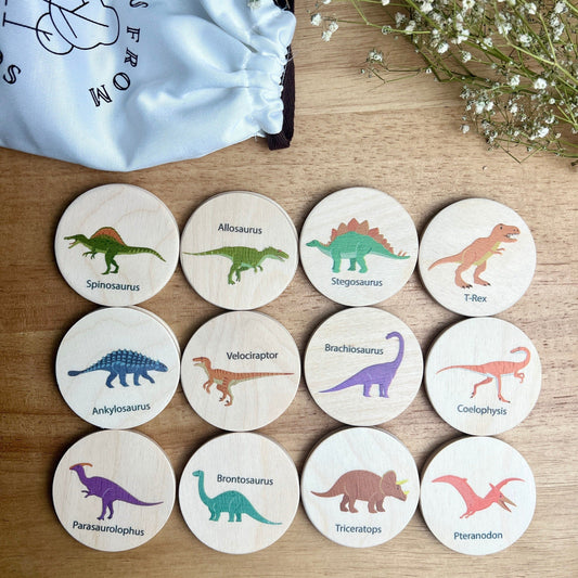 Wooden Dinosaur Memory Game