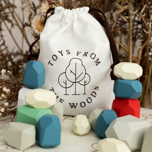 Blue Wooden Stacking Stones
