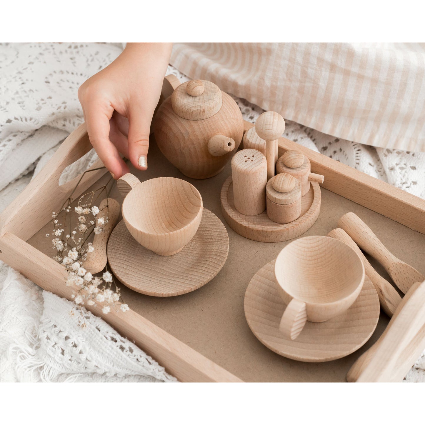 Wooden Play Tea Party / Cooking Set