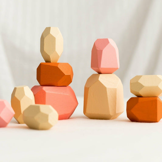 Pink Wooden Stacking Stones