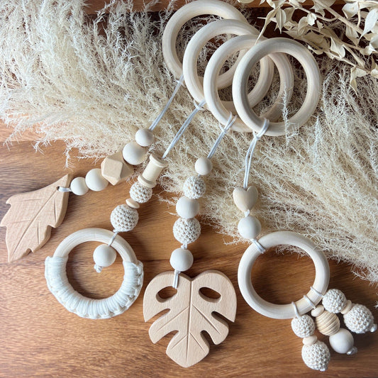 Wooden Baby Play Gym with Hanging Toys