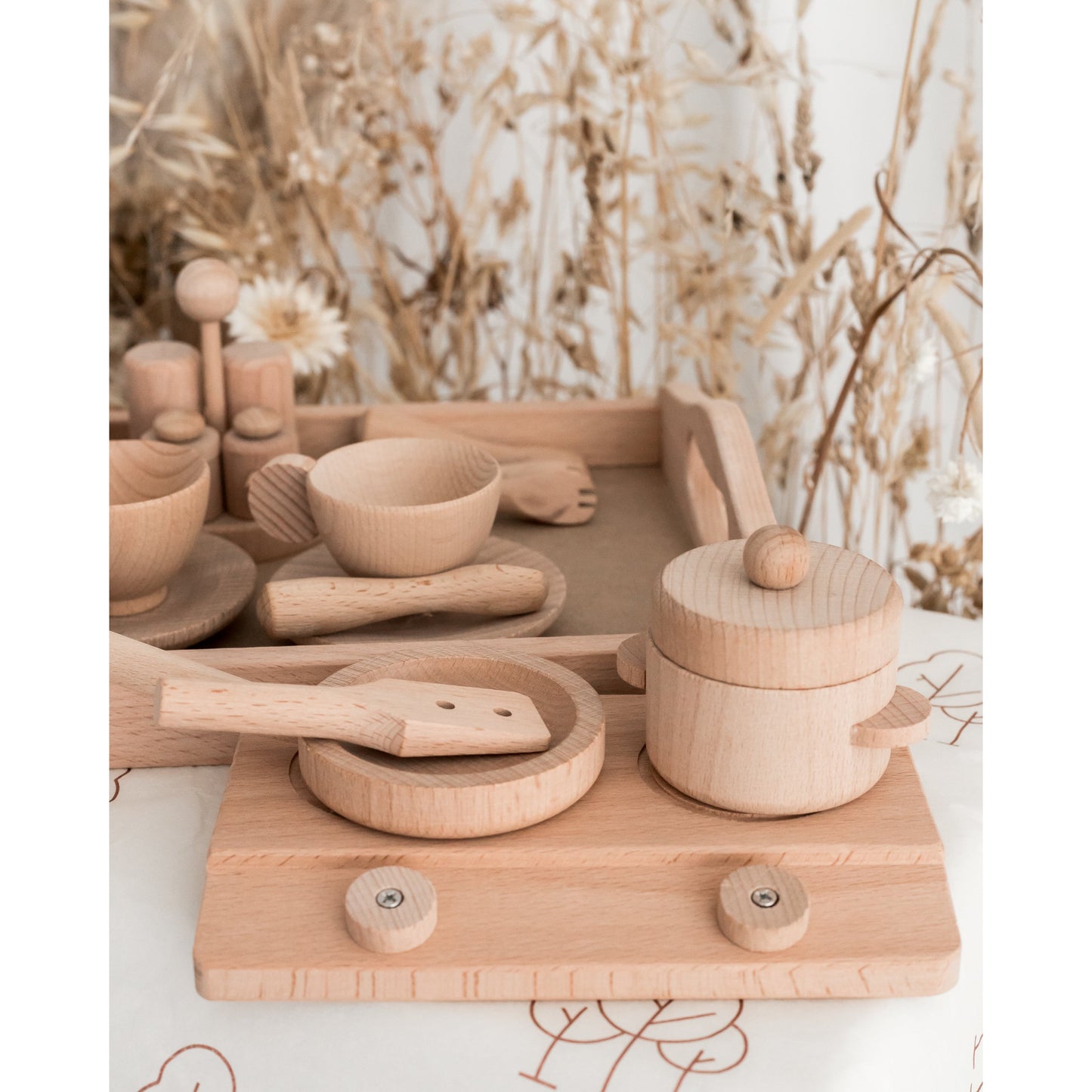 Wooden Play Tea Party / Cooking Set