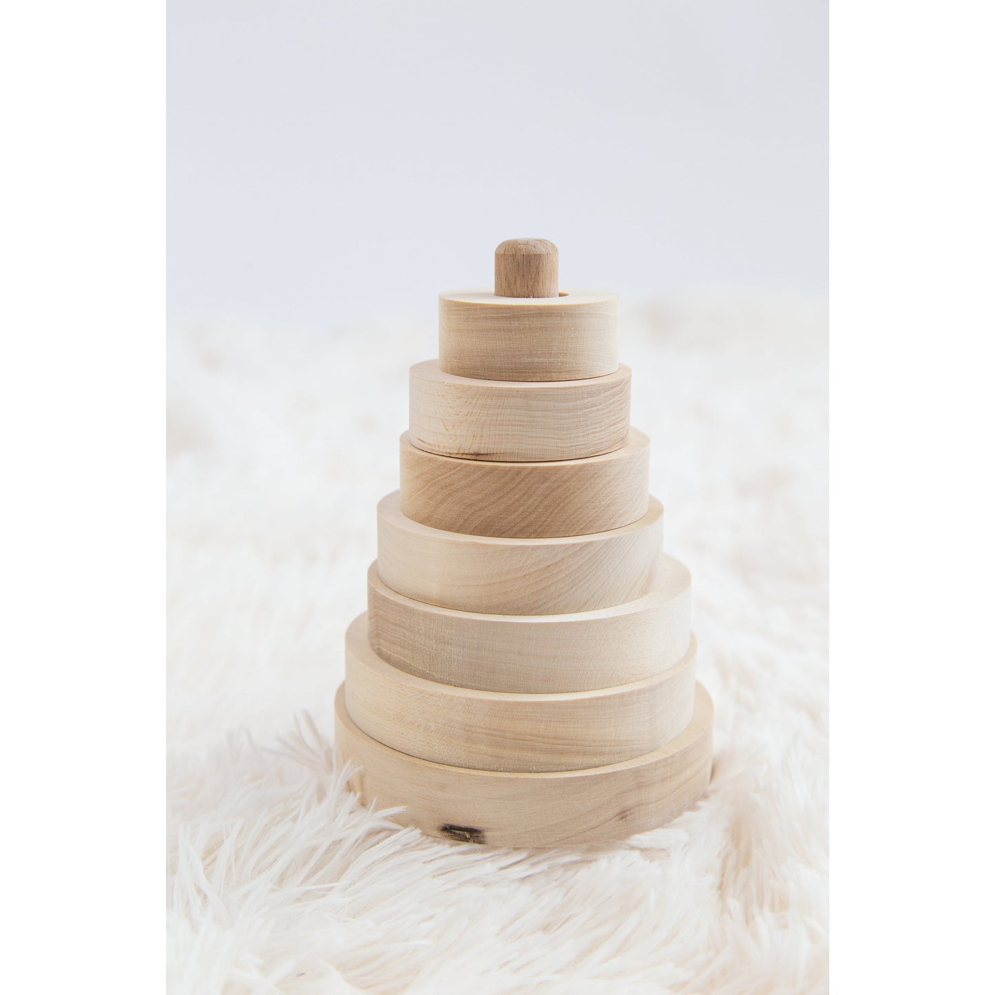 Natural Wooden Stacking Pyramid & Peg Board Sorter