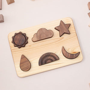 6 Piece Beginner Wooden Weather Puzzle Board