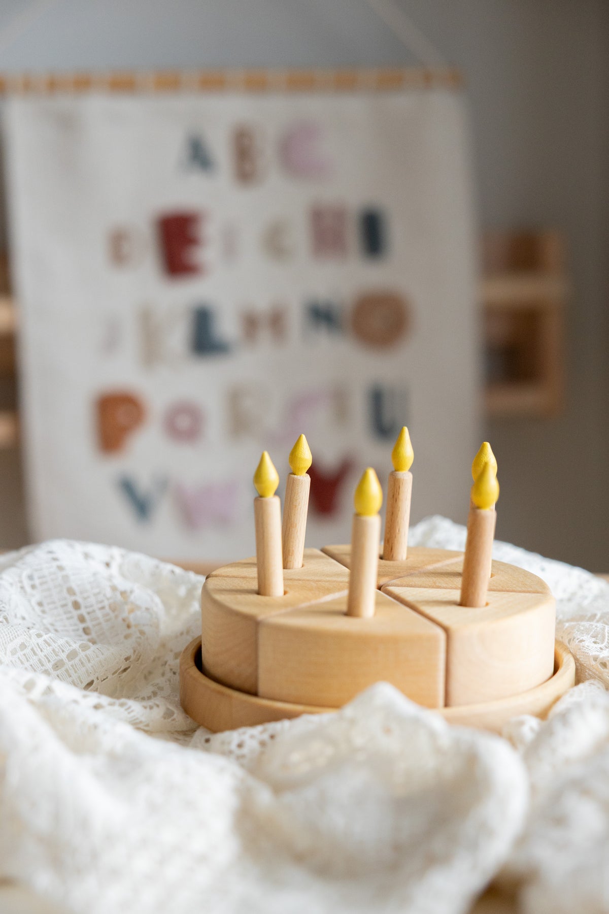 Wooden Birthday / Celebration Cake, Play Food Cake