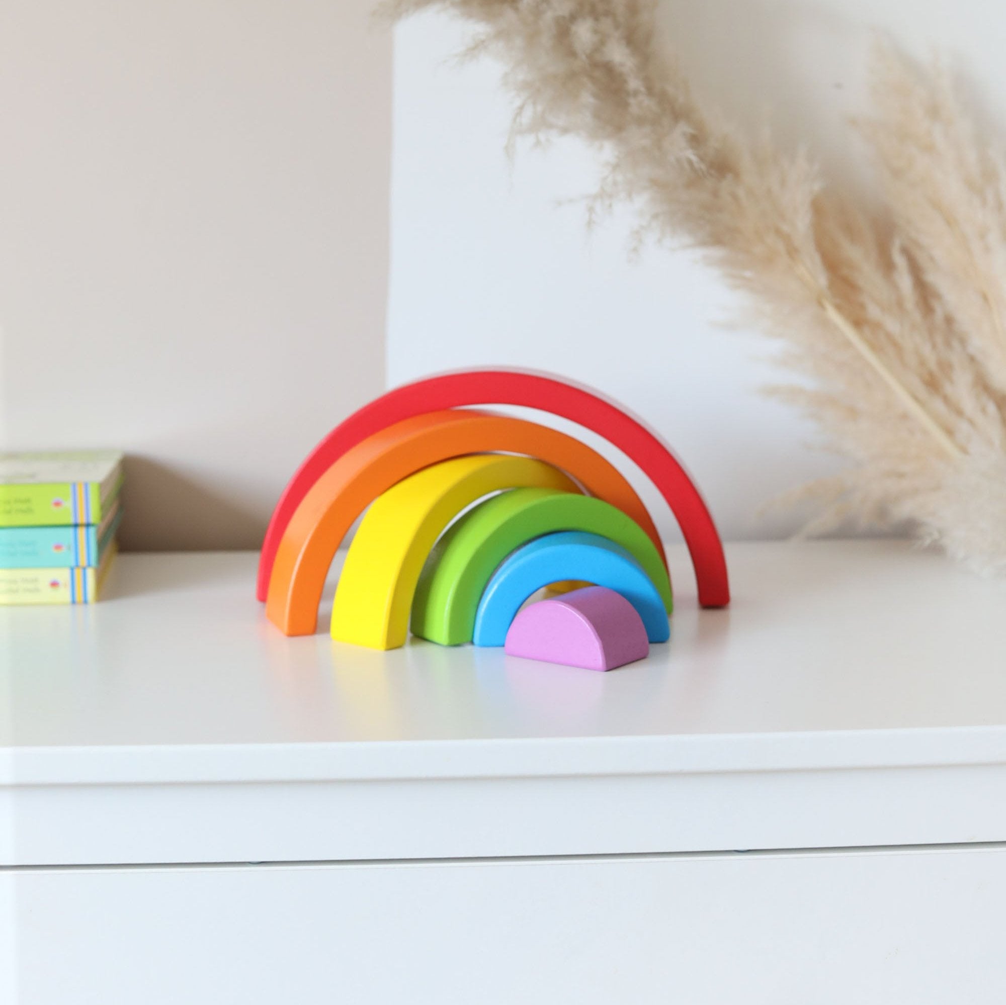 Wooden 6 Piece Bright Rainbow Stacker, Nursery Décor