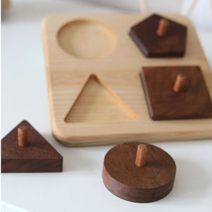 4 Piece Peg Wooden First Shape Puzzle