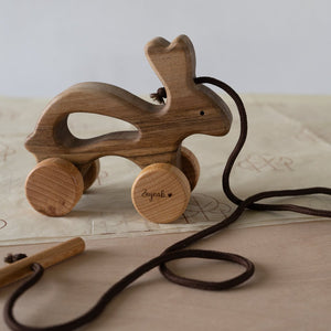 Wooden Pull Along Bunny