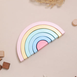 Wooden Pastel 6 Piece Rainbow Stacker, Nursery Décor