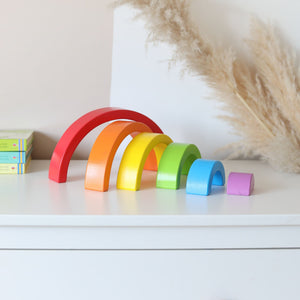 Wooden Pastel 6 Piece Rainbow Stacker, Nursery Décor