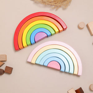 Wooden Pastel 6 Piece Rainbow Stacker, Nursery Décor