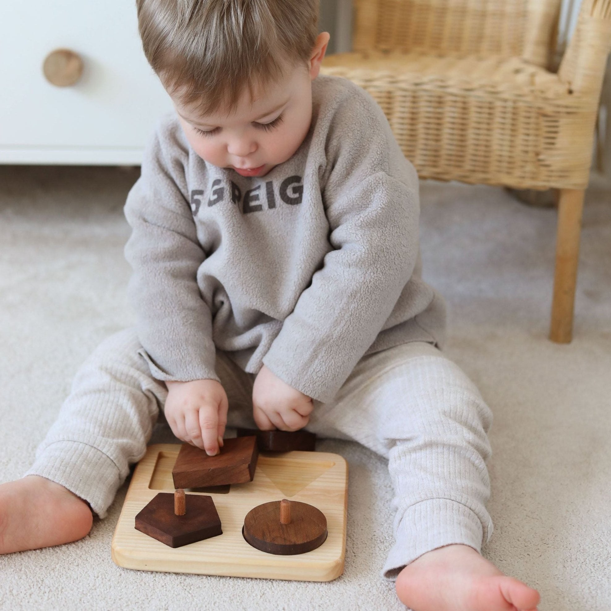 4 Piece Peg Wooden First Shape Puzzle