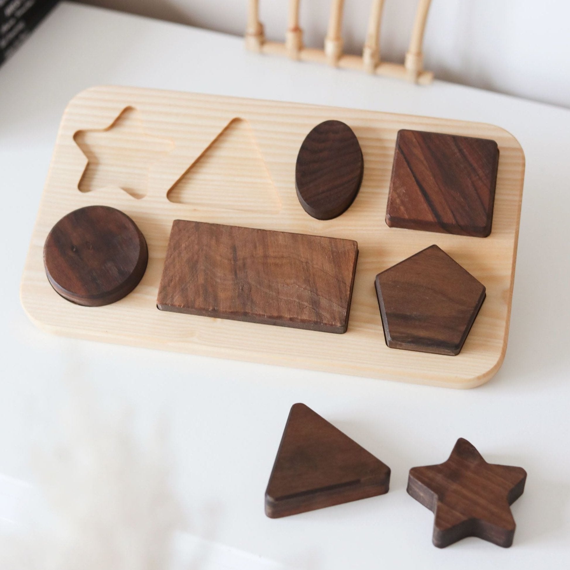 4 Piece Peg Wooden First Shape Puzzle