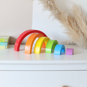 Wooden 6 Piece Bright Rainbow Stacker, Nursery Décor