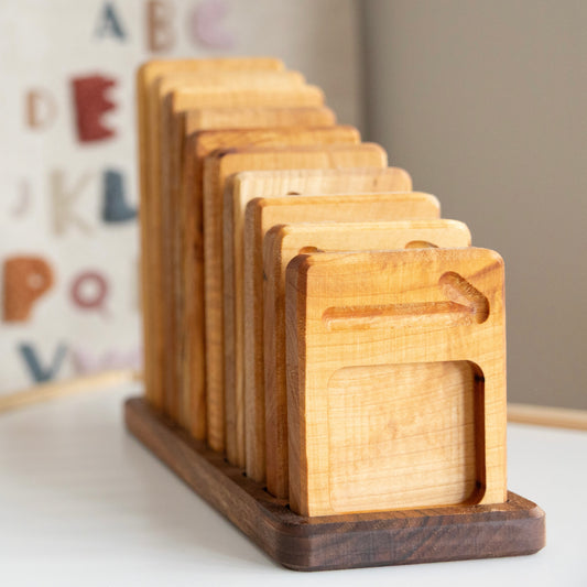 Number Wooden Counting Boards, Maths Number Trays - Growing Size