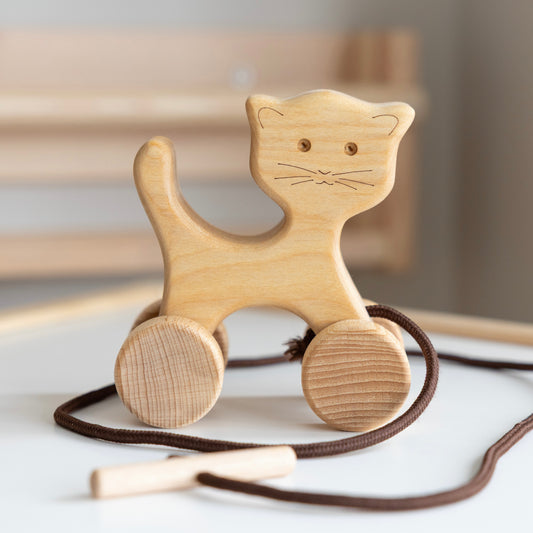 Wooden Pull Along Cat