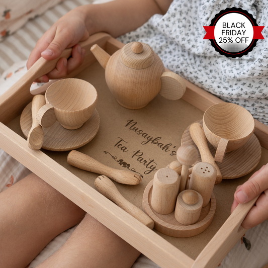 Wooden Play Tea Party / Cooking Set