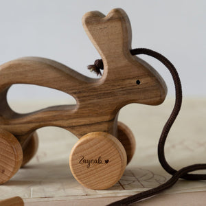 Wooden Pull Along Bunny