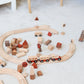 Wooden Natural Play Train Track & Block Set