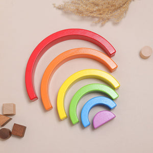 Wooden Pastel 6 Piece Rainbow Stacker, Nursery Décor