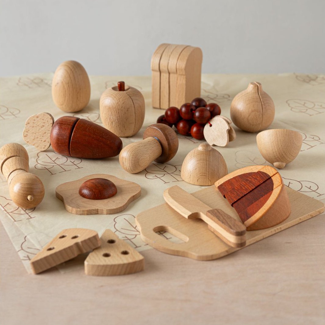 Wooden Pretend Cutting Food