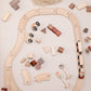 Wooden Natural Play Train Track & Block Set