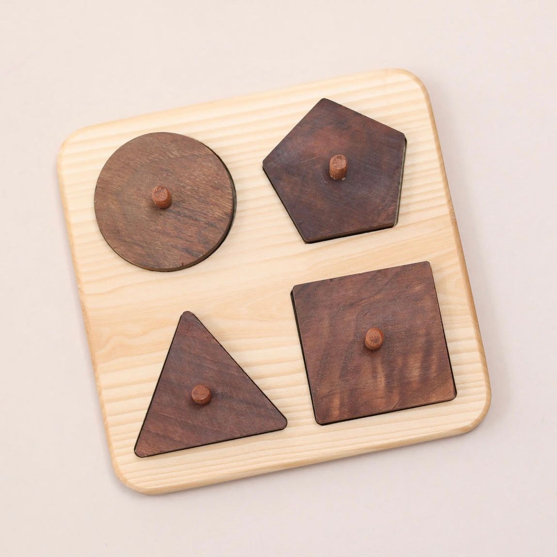 4 Piece Peg Wooden First Shape Puzzle