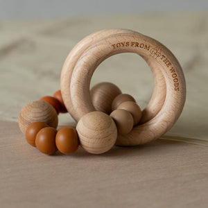 Bronze Wooden Baby Rattle Teether