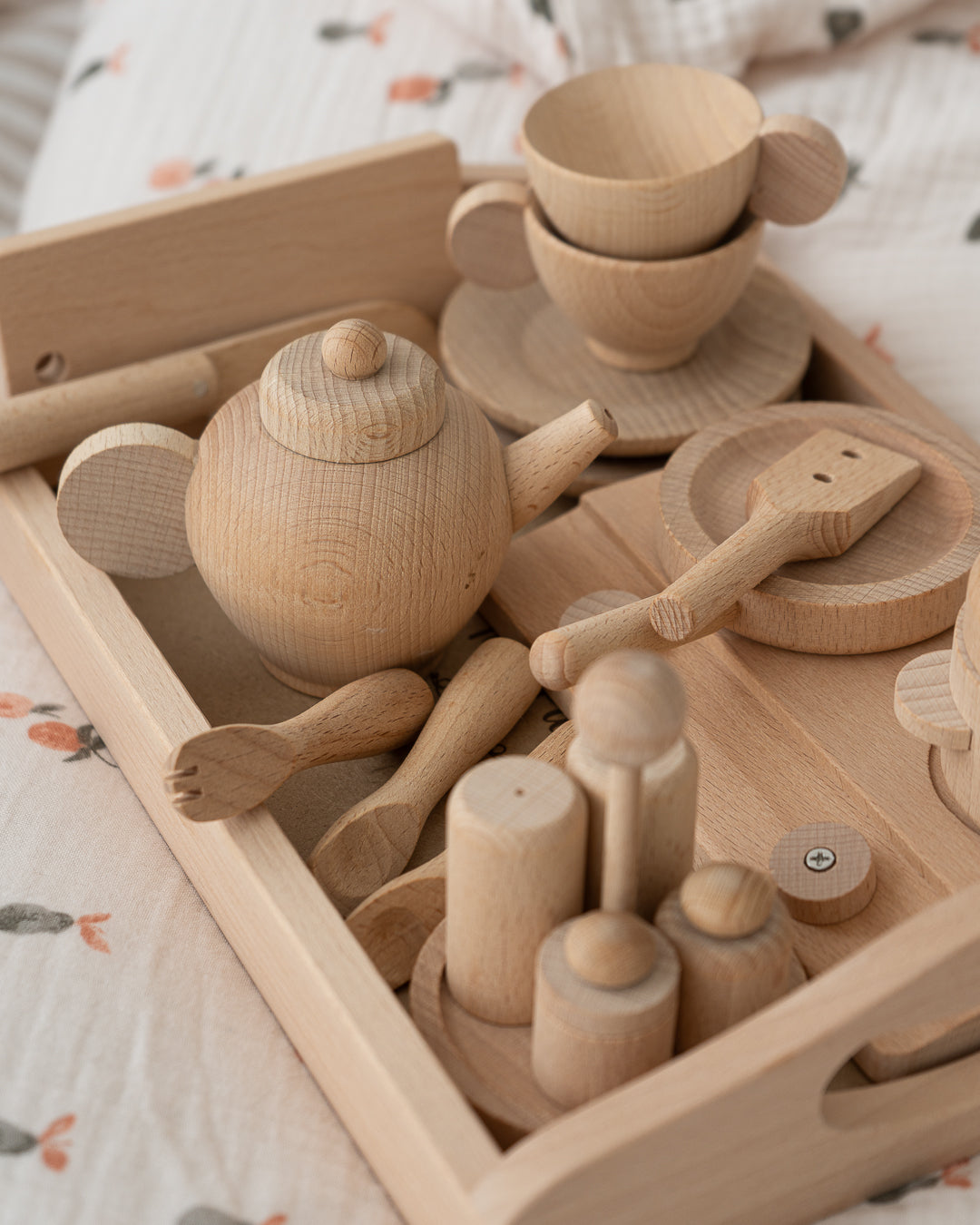 Wooden Play Tea Party / Cooking Set