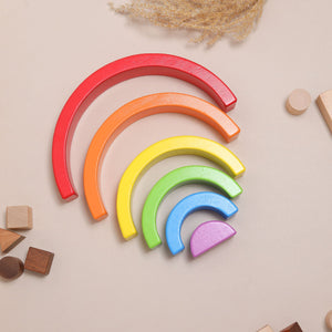 Wooden 6 Piece Bright Rainbow Stacker, Nursery Décor