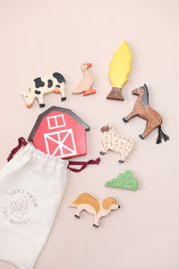 Handmade Wooden Farm Animals Set