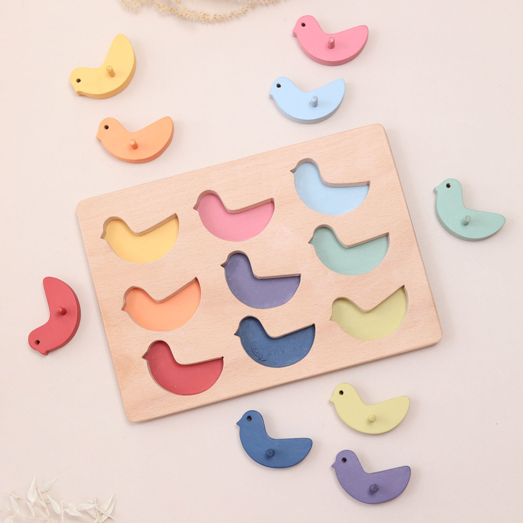 Colour Sorting Bird Peg Puzzle